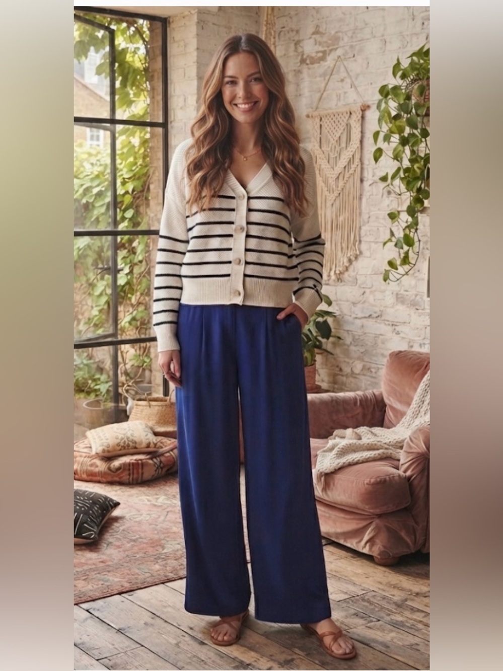 Sincerely Jules Striped Button Front Cardigan - Picture 7 of 7
